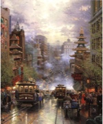 San Francisco, A View Down California Street From Nob Hill